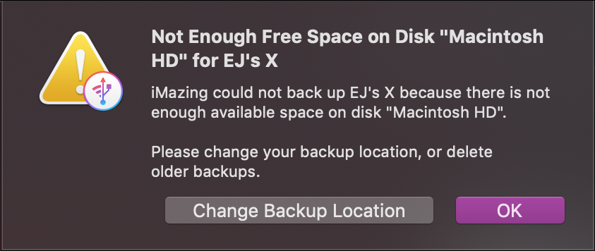 how to free up space on mac backups